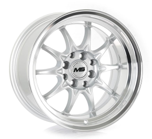 Rin 1006 - SILVER MACHINED LIP 4X100/114.3 15x9.0 R1521814 con barrenación 4-100 | 4-114.3