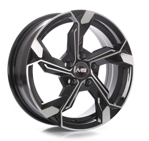 1089 - BLACK MACHINE FACE 15x6.0 4X100 | 5X100