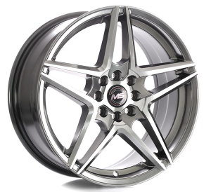 1228 - HYPER BLACK MACHINE FACE 4X100 | 4X108/114.3 17x7.5 R1725038