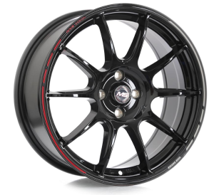 1300 - BLACK MILLING RED AND WHITE 4X100 17x7.5 R1725074