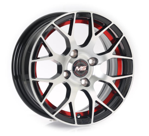 1415 - BLACK MACHINE FACE+INNER RED LINE 4X100 13x5.5 R1361002