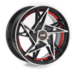 1431 - BLACK MACHINE FACE+INNER RED LINE 4X100 13x5.5 R1361008