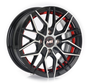 1433 - BLACK MACHINE FACE+INNER RED LINE 4X100 13x5.5 R1361004