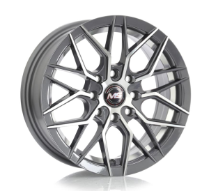 1433 - GUN METAL+MACHINE FACE AND INNER LIP 4X100 | 4X108/114.3 15x7.0 R1525144