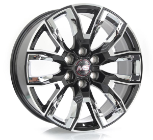 1442 - BLACK MACHINE FACE+CHROME INSERT 6X139.7 20x9.0 R2025031