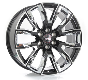 1442 - BLACK MACHINE FACE+CHROME INSERT 6X139.7 22x9.0 R2225009