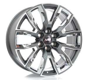 1442 - GUN METAL MACHINE FACE+CHROME INSERT 6X139.7 22x9.0 R2225008