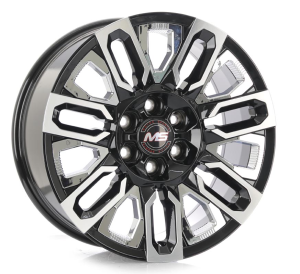 1461 - BLACK MACHINE FACE+CHROME INSERTS 6X139.7 20x9.0 R2061017