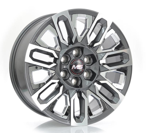 1461 - GUN METAL MACHINE FACE+CHROME INSERT 6X139.7 20x9.0 R2025029