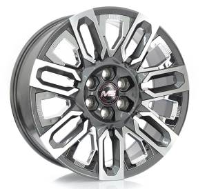 1461 - GUN METAL MACHINE FACE+CHROME INSERT 6X139.7 22x9.0 R2225007