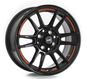 1464 - BLACK AND ORANGE 4X100/114.3 15x6.5 R1525148