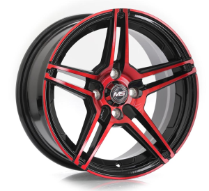 1504 - BLACK MACHINE FACE+RED 4X100 15x7.0 R1525116