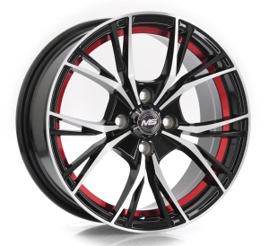 1545 - BLACK+MACHINE FACE INNER RED 4X100 15x6.5 R1525153