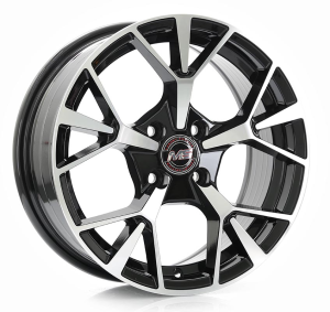 4391 - BLACK MACHINE FACE 15x6.5 4X100 | 5X100