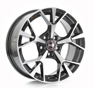 Rin 4391 - BLACK MACHINE FACE 4X100 | 5X100 15x6.5 R1525056 con barrenación 4-100 | 5-100