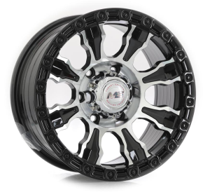Rin 4394 - BLACK MACHINE FACE 6X139.7 16x8.0 R1625019 con barrenación 6-139.7