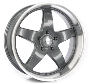 7016 - GUNMETAL MACHINE LIP 22x9.0 5X139.7