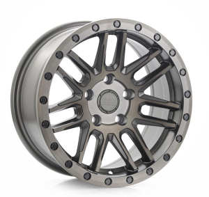 ARCHES - MATTE BRUSHED GUNMETAL W/ BLACK BOLTS 15x7.0 5X114.3