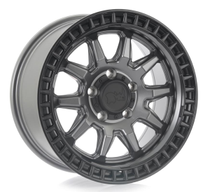 CALICO - MATTE GUNMETAL W/MATTE BLACK LIP 5X120 17x8.5 R1750180