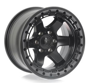 D122-BLOCK - MATTE BLACK W/MATTE BLACK RING 17x9.0 6X135