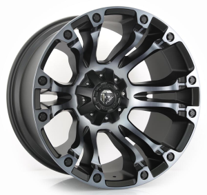 D569-VAPOR - MATTE BLACK MACHINE DDT CLEAR 22x12 6X135/139.7