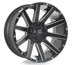 D616-CONTRA - MATTE BLACK MILLED 22x10 8X165.1