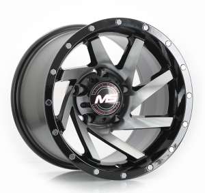 F5716 - BLACK MACHINE FACE AND RIVETS 15x10 5X114.3 | 5X127 | 5X139.7 | 6X139.7