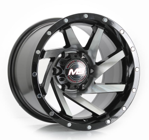 F5716 - BLACK MACHINE FACE AND RIVETS 15x10 5X114.3 | 5X127 | 5X139.7 | 6X139.7