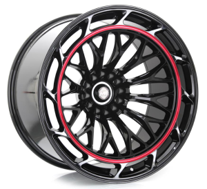 FA029 - BLACK RED LIP 22x12 6X135/139.7