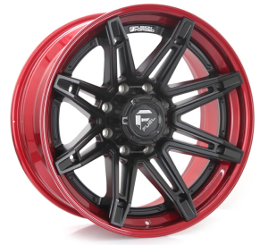 FC401 BRAWL - MATTE BLACK W/ CANDY RED LIP 22x10 8X180