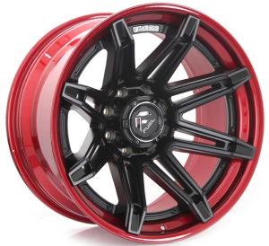 FC401 BRAWL - MATTE BLACK W/ CANDY RED LIP 22x12 8X165.1 | 8X170