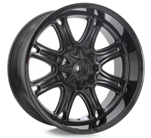 FC853-DARKSTAR - MATTE BLACK W/ GLOSS BLACK LIP 22x10 6X135/139.7
