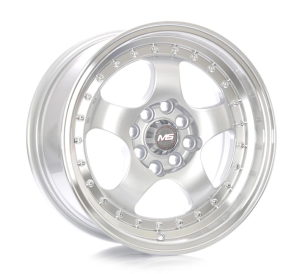 H552 - SILVER MACHINE FACE AND LIP 15x7.0 4X100/114.3