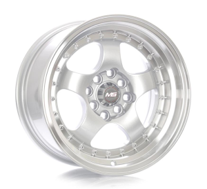 H552 - SILVER MACHINE FACE AND LIP 15x8.0 4X100/114.3