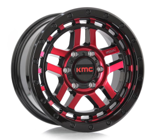 KM540-RECON - GLOSS BLACK MACHINED WITH RED TINT 6X139.7 17x8.5 R1738220