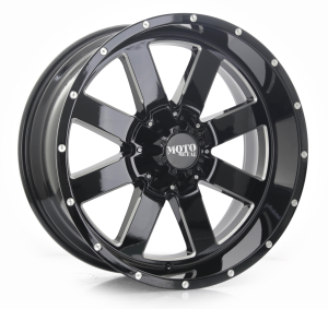 MO962 - GLOSS BLACK W MILLED ACCENTS 22x10 6X135/139.7