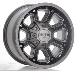 MO984 - MATTE GRAY W GLOSS BLK INSERTS 18x9.0 BLANK
