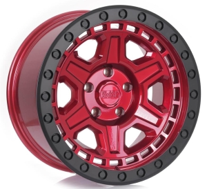 RENO - CANDY RED W/ BLACK RING & BOLTS 18x9.5 5X127 | 6X135