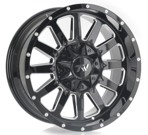 T5-11BM - GLOSS BLACK MILLING WINDOWS+MILLING RIVETS 20x9.0 6X135/139.7