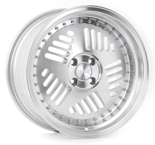 VERTINI-643 - SILVER MACHINE FACE AND LIP+CHROME RIVETS 17x8.5 4X100