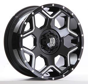 XD812 - GLOSS BLACK MILLED ACCENTS 20x9.0 6X135