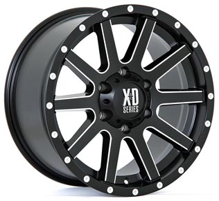 XD818-HEIST - SATIN BLACK MILLED FLANGE 18x9.0 6X139.7