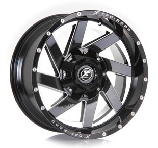 XF-205 - BLACK MILLED WINDOWS AND RIVETS 20x10 5X127/139.7